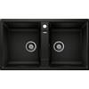 Blanco Lavello due vasche SONA 9 1546029 finitura nero da 86x50 cm - Sopratop
