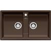 Blanco Lavello due vasche SONA 9 1536683 finitura caffè da 86x50 cm - Sopratop