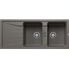 Blanco Lavello due vasche con gocciolatoio SONA 8 S 1527339 finitura grigio vulcano da 116x50 cm - Sopratop