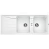 Blanco Lavello due vasche con gocciolatoio SONA 8 S 1519701 finitura bianco da 116x50 cm - Sopratop