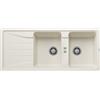 Blanco Lavello due vasche con gocciolatoio SONA 8 S 1527156 finitura soft white da 116x50 cm - Sopratop