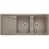 Blanco PRONTA CONSEGNA - Blanco Lavello due vasche con gocciolatoio SONA 8 S 1519705 finitura tartufo da 116x50 cm - Sopratop