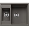 Blanco Lavello una vasca con vaschetta METRA 6 1527296 finitura grigio vulcano da 61.5x50 cm - Sopratop