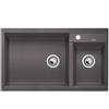 Blanco PRONTA CONSEGNA - Blanco Lavello due vasche con gocciolatoio METRA 9 1518886 finitura grigio roccia da 86x50 cm - Sopratop