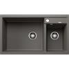 Blanco Lavello due vasche con gocciolatoio METRA 9 1527304 finitura grigio vulcano da 86x50 cm - Sopratop