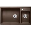 Blanco Lavello due vasche con gocciolatoio METRA 9 1515050 finitura caffè da 86x50 cm - Sopratop