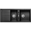 Blanco Lavello due vasche con gocciolatoio METRA 8 S 1513071 finitura antracite da 116x50 cm - Sopratop