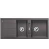 Blanco Lavello due vasche con gocciolatoio METRA 8 S 1518884 finitura grigio roccia da 116x50 cm - Sopratop