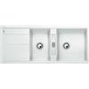 Blanco Lavello due vasche con gocciolatoio METRA 8 S 1513064 finitura bianco da 116x50 cm - Sopratop