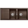 Blanco Lavello due vasche con gocciolatoio METRA 8 S 1515048 finitura caffè da 116x50 cm - Sopratop