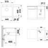 Blanco Lavello una vasca NAYA 5 1527310 finitura grigio vulcano da 51.5x51 cm - Sopratop