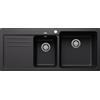 Blanco PRONTA CONSEGNA - Blanco Lavello una vasca con gocciolatoio sx NAYA 8 S 1525946 finitura nero da 116x50 cm - Sopratop