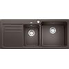 Blanco Lavello una vasca con gocciolatoio sx NAYA 8 S 1525786 finitura caffè da 116x50 cm - Sopratop