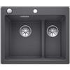 Blanco Lavello una vasca SX con vaschetta PLEON 6 Split 1521690 finitura grigio roccia da 61.5x51 cm - Sopratop