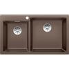 Blanco Lavello due vasche PLEON 9 1518353 finitura caffè da 86x50 cm - Sopratop