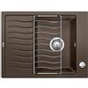Blanco Lavello una vasca con gocciolatoio ELON 45 S 1520997 finitura caffè da 65x50 cm - Sopratop