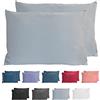 Komfortec Set di 2 federe per cuscino in 100% cotone, 40 x 60 cm, super morbide, 150 g/m², colore: grigio