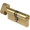 Amig - Cilindro serratura a bottone | Anti grimaldello e antitrapano | Leva lunga 15 mm | Include 3 chiavi e vite 60 mm | Per porte in legno, Multicolore, Ottone