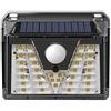 Elbat Applique 33 Led Nero con pannello solare IP44 Bianco freddo 6500K con sensore crepuscolare e di movimento Elbat