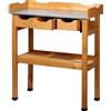 dobar 29030e Tavolo Pratico piantare con 3 cassetti e 2 Ripiani in Legno di Pino impregnato, 80 x 40 x 90 cm