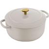 BALLARINI Bellamonte - Casseruola in ghisa smaltata, rotonda, 22 cm, 3 l, colore: bianco avorio