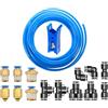 HUAZIZ Tubo Pneumatico PU 4mm OD 2,5mm ID, 10 Metri Blu + 14 Pcs Connettori Rapidi Neri per Aria Compressa