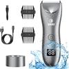 OPENBEAUTY Tagliacapelli elettrico da uomo, kit di tagliacapelli portatile, senza fili ricaricabile e rasoio da barba con guardrail di sicurezza display LCD e dock di ricarica (grigio)