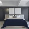 Italian Bed Linen PIUMINO ESTIVO IGNIFUGO MICROFIBRA BICOLORE, Blu Scuro/Grigio Chiaro, 260 x 270 cm