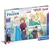 Clementoni- Disney Frozen 2 Supercolor Frozen-3X48 (Include 3 48 Pezzi) Bambini 4 Anni, Puzzle Cartoni Animati-Made in Italy, Multicolore, 25284