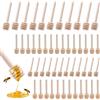 AMJKEJI 30 Pezzi Cucchiaino Bastoncini Miele Honey Dipper Stick, Spargimiele Legno Piccoli, Mini Spargimiele 8 cm Portatile Bastoncini per Vaso di Miele Jar Ringraziamento Matrimonio Compleanno