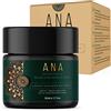 ANA Naturkosmetik Acido ialuronico biologico, crema idratante antietà, 50 ml, acido ialuronico ad alto dosaggio, viso, collo, antirughe, giorno e notte con olio di aloe vera e canapa, prodotto in Germania