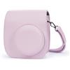 Leebotree Fotocamera istantanea Custodia per Fujifilm Instax Mini 12 / Mini 11 Fotocamera istantanea, Protettiva in Pelle Soft PU con cinturino a spalla e tasca (Rosa Fiore)