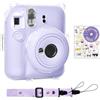 Rieibi Custodia per Instax Mini 12 - Fotocamera Istantanea Fujifilm Con Tracolla Rimovibile e Bellissimo Adesivo - Viola