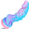 Umania 22 cm drago dildo color oceano, XL silicone grande mostro dildo plug anale largo con forte ventosa per donne gioco anale vaginale, fantasia grandi giocattoli pene a coste