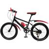 LENJKYYO Mountain bike da 20 pollici, per bambini, a 7/6 marce, in acciaio al carbonio, sistema di freni a disco (verde, 6 marce)