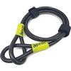 urban UR462L Cavo di Sicurezza per Bici Monopattino in Acciaio Flessibile Ø 10mm 200cm Antifurto Catena Doppio Anello per Fissare Lucchetto Ruote Sella Bicicletta Multifunzione Universale, Nero, L