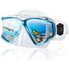 EXROSSI Dry Top - Set di maschere da snorkeling, anti-appannamento, con boccaglio, professionale Pano 4 Windows Adult Snorkeling Gear for Swimming Diving Scuba (rosa)