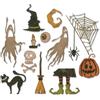 Sizzix Set di Fustelle Thinlits, Halloween Geometrico, Multicolor, Cose Spaventose