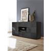 Tecno Arredo 3 Living Madia 2 ante 2 Cassetti MIRO colore nero