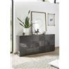Tecno Arredo 3 Living Madia 3 ante MIRO colore nero