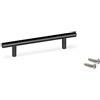 Emuca - Maniglie per mobile, interasse 192 mm, L 256mm, Acciaio inossidabile cavo, Verniciato nero, 10 u.