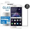 NOVAGO® Huawei P8 Lite 2017 [2 Pack] Protezioni dello Schermo in Vetro temperato colorato (Bianco)