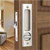 HOCONNIE Serratura per Porta Scorrevole Serratura per Porta a Scomparsa con Chiave Maniglia da Incasso Invisibile 160mm Argento