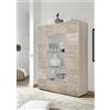 Tecno Arredo 3 Living Vetrina 2 ante in Vetro MIRO colore rovere