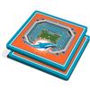 YouTheFan NFL 3D Team StadiumViews - Sottobicchieri 4x4, set di 2 pezzi, Miami Dolphins, 10,2 x 10,2 cm, colore squadra