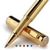 Scriveiner Pen, Splendida Penna Roller in Oro, Finitura Placcato in Vero Oro, Refill Inchiostro, Penne Eleganti, Professionali, da Ufficio, Idee Regalo per Lui e per Lei