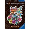 Ravensburger - Puzzle Wooden in Legno, 150 Pezzi, Tema Volpe con 15 Piccole Sagome in Legno, Puzzle Animali, Idea Regalo 10+ Anni