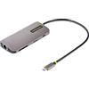 StarTech.com Adattatore Multiporta USB-C HDMI 4K 60Hz, Hub USB-A 5Gbps a 3 Porte, Adattatore USB-C a HDMI con PD 100W Pass-Through, GbE, SD/MicroSD, Cavo da 30cm, Dock da Viaggio (115B-USBC-MULTIPORT)
