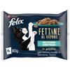 Felix Fettine al Vapore Umido Gatto con Salmone e Tonno 4x80G SALMONE E TONNO
