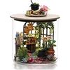 Cuteefun Miniature Casa delle Bambole, Fai da te in Legno Dream Bottle Kit con la Copertura Antipolvere, Artigianato Artigianale per Adulti 1:100, Regalo, Chirstmas (Giardino Magico)